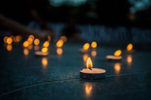 peaceful candles at a funeral